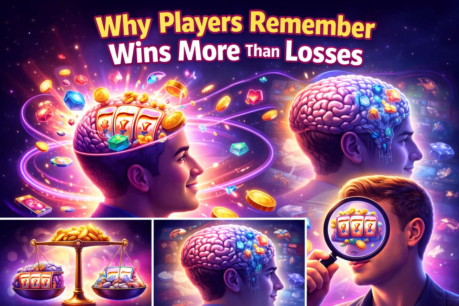 a very brain themed image about remembering winning over losses
